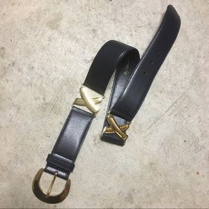 Authentic Paloma Picasso Navy Blue Leather Belt